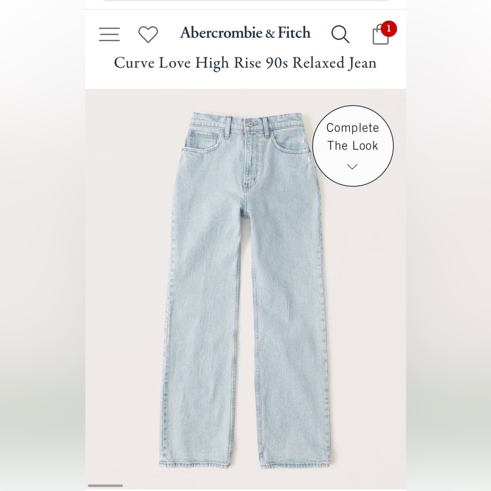 Abercrombie and Fitch Curve Love High Rise 90s Relaxed Jean